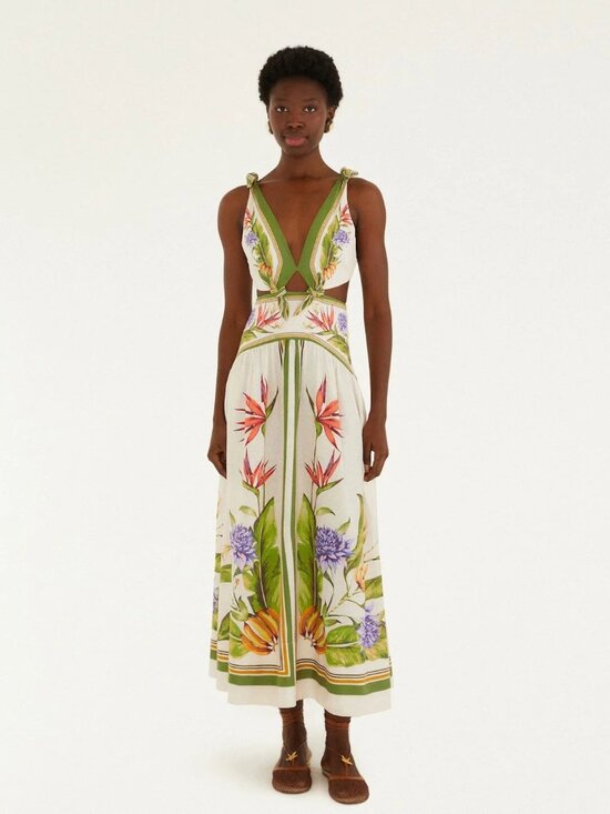 FARM Rio Dresses & Skirts - Farm Rio Sand Tropical Scarf Maxi Dress